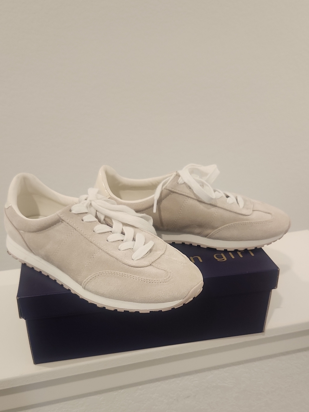 Neutral Beige Suede Women's Sneakers - Casual Lace-Up Comfort
